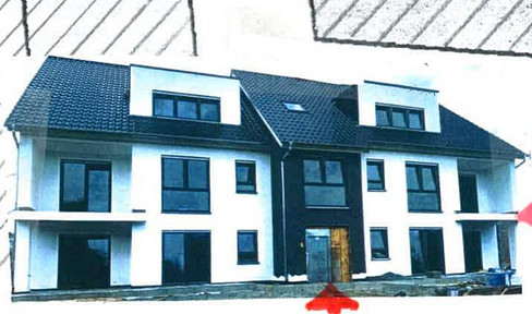 Land with building permit approval (for 5 units) + a rented three-family house in Alsheim.