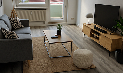 4-room apartment with balcony, fitted kitchen, and parking space – 5 minutes from the Amazon facility.