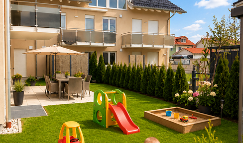 Family idyll with a dream garden – 5.5 rooms in a sunny southwest-facing location | Brand new construction, first occupancy.