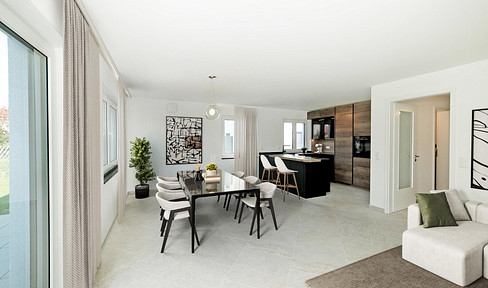 Energy-efficient detached house - New build - First occupancy with heat pump and solar thermal system.