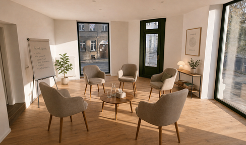 Repräsentatives Eckbüro mit Schaufensterwirkung – ideal für Praxis, Studio & Beratung