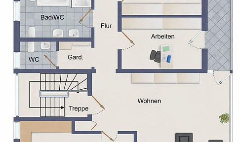 Spacious 4-room apartment with balcony / first-time occupancy after complete refurbishment