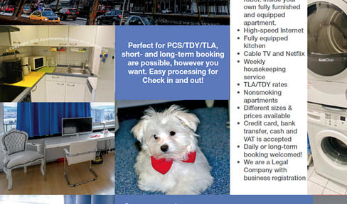 Fully furnished - includes a washing machine, dishwasher, and dryer inside the apartment!