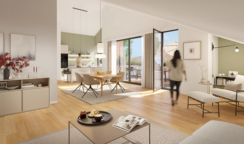 Penthouse in central location in Coesfeld with 2 carports