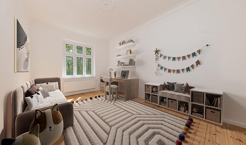 Frisch saniertes Altbau-Familienidyll auf 131 m² (2 Balkone, 2 Bäder, 0 Provision)