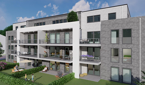 Neubau Wohnung mit  Garten, Terrasse & EBK - Erdwärme, Aufzug, Stellplatz usw.
