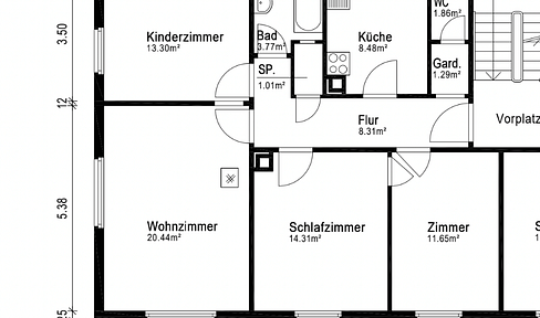 Spacious 4-room apartment with separate WC in a central location in Göppingen