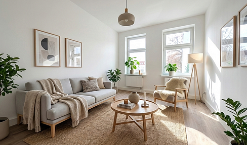 Freshly renovated 3-room apartment on the 1st floor in the rear building