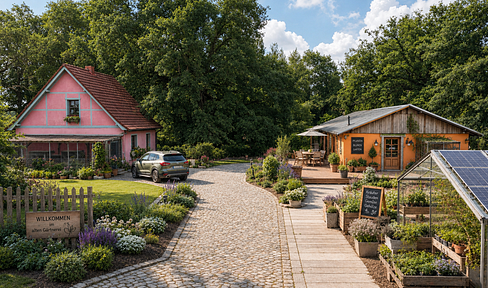 Ehemalige Gärtnerei mit Wohnhaus am Waldrand in Dessau-Kochstedt