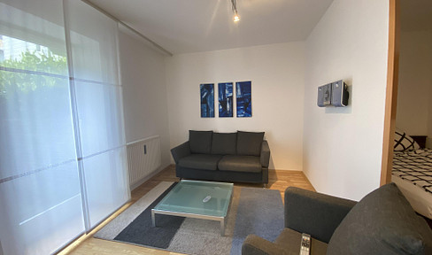 Möblierte 1,5-Zi Wohnung mit Terrasse in Toplage