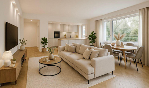 Provisionsfrei: Stilvolle 4-Zimmer-Gartenwohnung mit TG-Platz in Neuss- Vogelsang