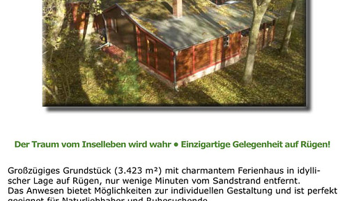 Parkähnliches Baugrundstück mit Feriendomizil auf Rügen zu verkaufen