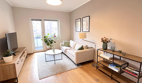 Stylishly furnished 3-room apartment with south-east-facing loggia in Winterhude (flat-rate rent, commission-free)