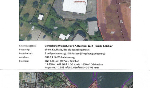 Commercial property on the old town wall in Wolgast