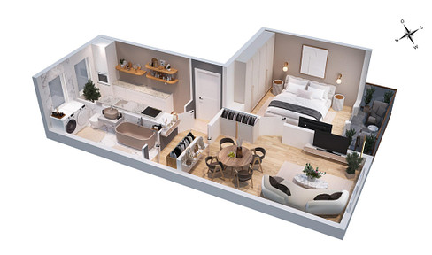 Elterlein: Quiet and cozy 2-room ground floor apartment with balcony, windowed bathroom & EBK