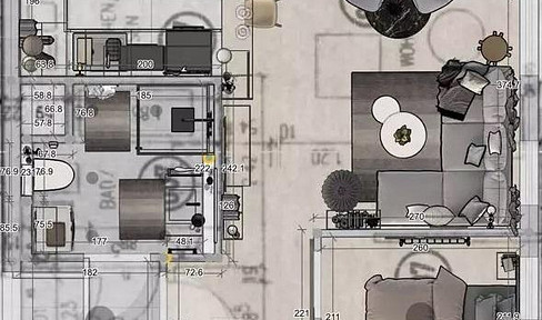 Helle 2 Zimmer  40 m² Wohnung zur Miete