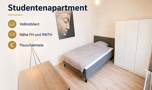 Aachen City - Studenten Apartment Nähe RWTH Uni - Pauschalmiete