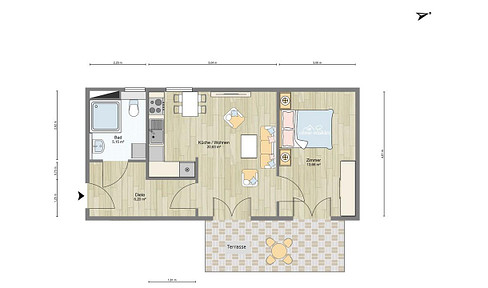 Barrierefreie 2-Raumwohnung mit Balkon oder Terrasse in Innenstadtlage in Greifswald