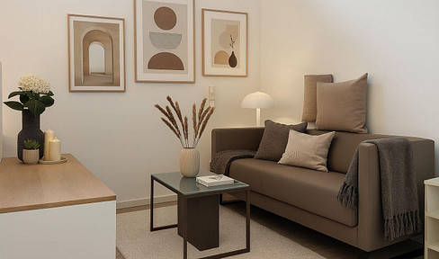 First occupancy in new building: furnished 1-room apartment with fitted kitchen and washing machine