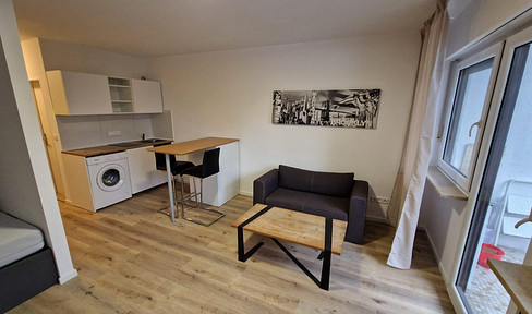 a 1-room apartment with balcony and EBK