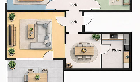 Großzügige 4-Zimmer-Erdgeschosswohnung mit Terrasse und Gartennutzung