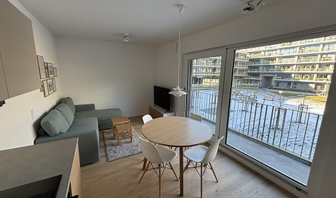First occupancy! Bright and modern furnished 2-room apartment in Pasing - everything included including fiber optics