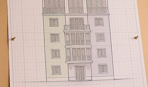 Land for a townhouse with 4.5 stories, offering approximately 400 square meters of living space, located in the heart of Tegel.