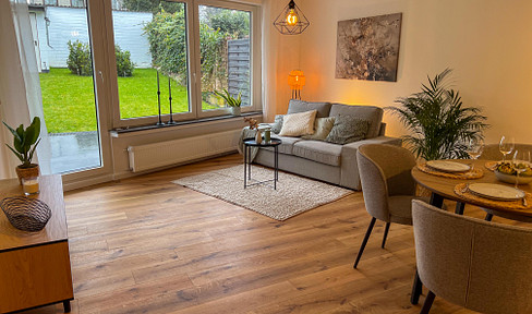 Move in immediately: modernized terrace apartment with garden & garage (3 to 4 rooms)