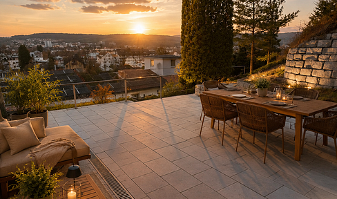 Spacious 2-room apartment with a large terrace and panoramic views.