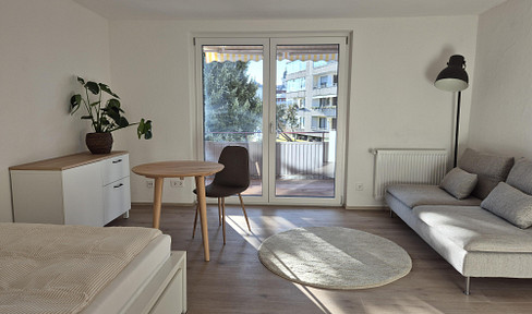 Möblierte helle 1-Zimmer-Wohnung mit Loggia – zentral in Lindenberg – sofort bezugsbereit