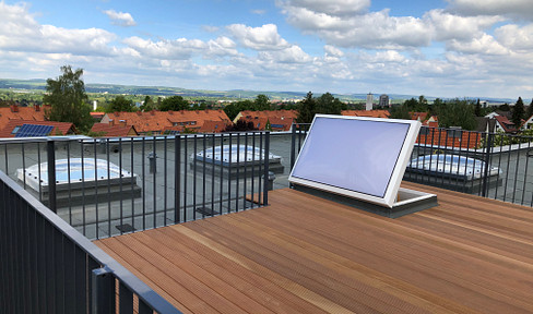 Duplex apartment 4 rooms with roof terrace, 360 degree view in Geismar, KFW 40/passive house