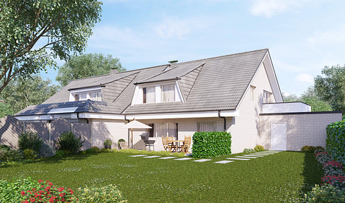 EIN - ZWEIFAMILIENHAUS, DHH, Vollkeller raumhoch, große Garagen-Gartenfläche - Nähe Teutoburger Wald