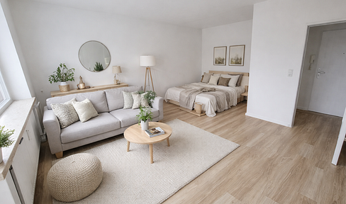 Modern, bright 1-room apartment with balcony & new fitted kitchen - Quiet location