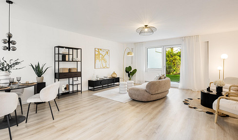 Sunny 2-room garden apartment, newly renovated, district heating, underground parking space