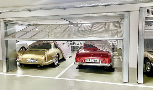 Very nice double parking space in an underground garage, 25 square meters, with remote control access, located in Taufkirchen, Munich district.