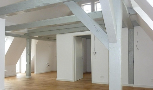 Energetisch sanierte 3-Zi-102 m²-DG-Wohnung mit 65 m² Dachterrasse und 2 Galerien mit jeweils 20 m²
