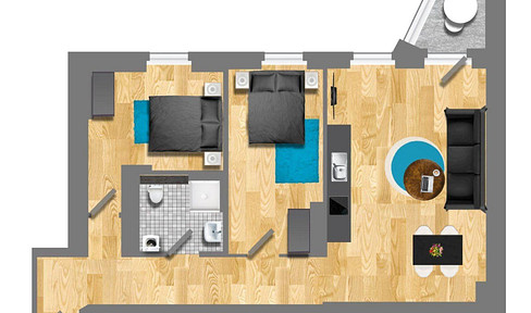 Fully furnished 3 room apartment 63 m² 13353 / Mitte - Wedding