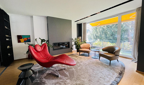 Designer Maisonette-Wohnung nähe Zoopark mit Blick ins Grüne, Fussbodenheizung, Kamin, Terrasse