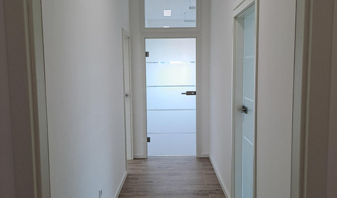 TOP office 105m2 S/W, bright, room height 2.85m, FB-heating + ecologically insulated, large balcony, bathroom, elevator