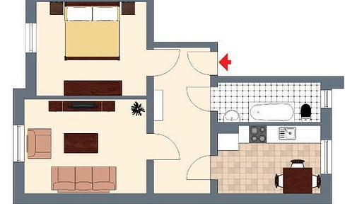 Beautiful 2-room apartment with fitted kitchen and parking space!