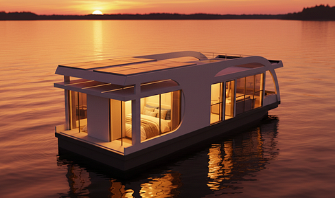 Exclusive houseboat (residential yacht) with mooring on Usedom - premium vacation property