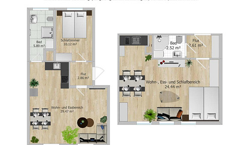 Attractive double package: Two well-kept condominiums for sale privately