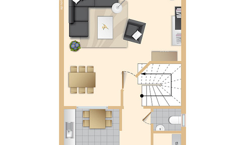 Modern 1-family house with garage and carport, small planted garden, located in a quiet area.