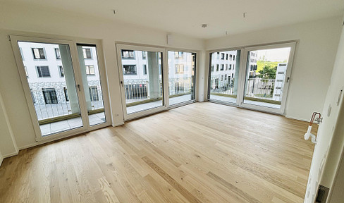 First occupancy! Luxurious 2-room panoramic apartment with wrap-around balcony, fitted kitchen, underground parking space with e-charging column