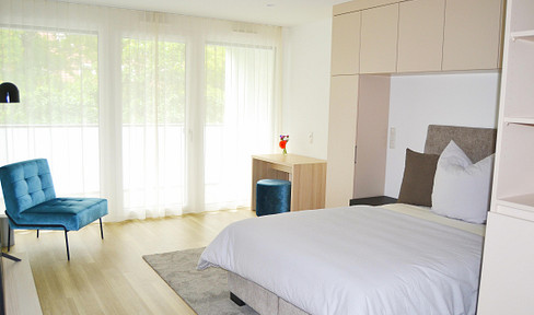 Beautiful fully furnished 1-room apartment Basic in Stuttgart - from 6 months minimum rental period