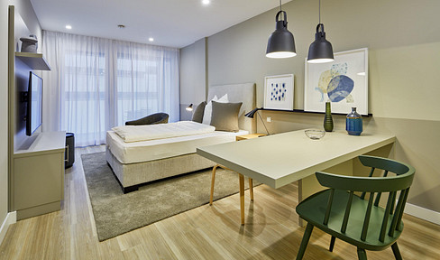 Beautiful, fully furnished one-bedroom apartment in Stuttgart - located directly across from the Milaneo complex.