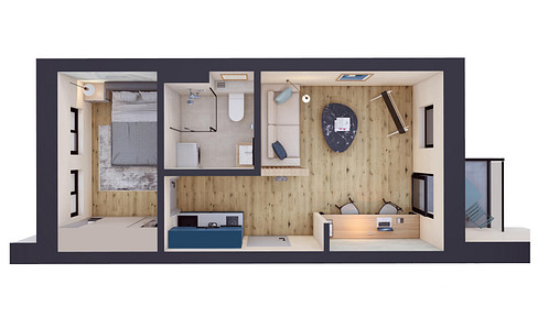 Modern 2-room studio apartment - two-room apartment with kitchen on the edge of Greifswald city center