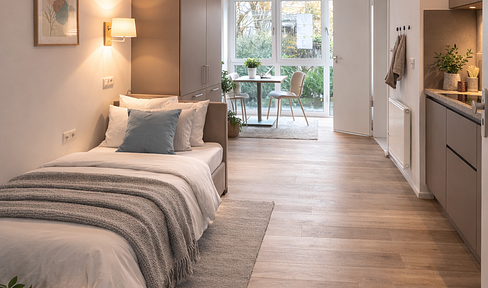 Studenten/Azubi Apartment möbliert mit Küche + Bad + Fitnessraum + Garten***Erstbezug***