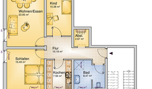 Above the rooftops of Nuremberg: Bright 3-room apartment with balcony & elevator