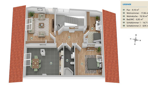 Renovierte Dachgeschosswohnung mit Moselblick, Gartenanteil & viel Nutzfläche – ab 01.05. frei